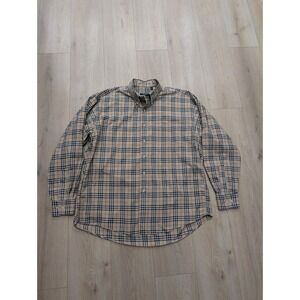 Burberry London Nova Check Shirt Men XL Plaid Long Sleeve Button Up Made in USA